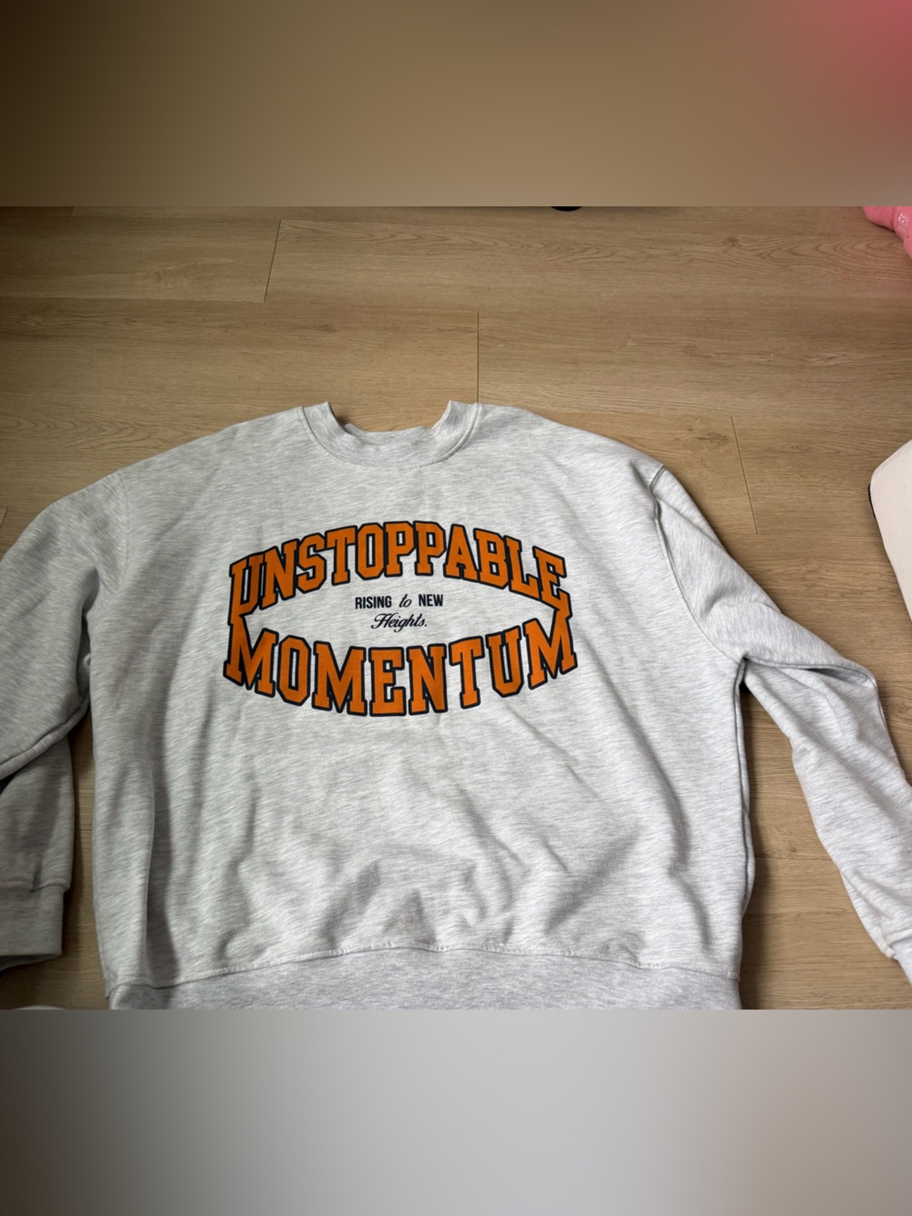 Zara -Unstoppable Momentum Grey Graphic Crewneck Sweatshirt